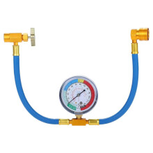 R134a Car Refrigerant Gas Refill Tool with Pressure Gauge for Air Conditioning System Recharge Hose Kit