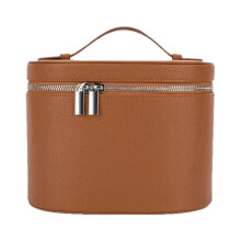 Pochette nera per il trucco con divisorio rimovibile, organizer cosmetico spazioso per donna, beauty case da viaggio.