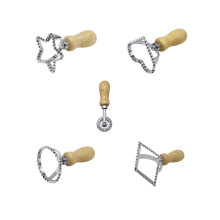 Pasta Cutter Wheel and Ravioli Maker Cutter Set with Roller Wheel, Ravioli Stamp, Wooden Handle for Homemade Pasta