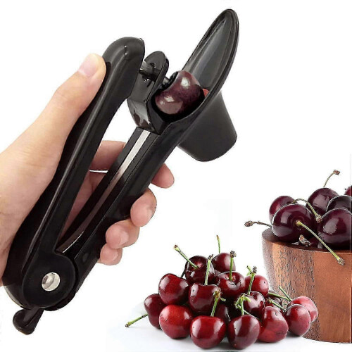 Cherry Pit Or Seed Remover, Kitchen Gizmo With Scoop Design For One-handed Use (black) 2