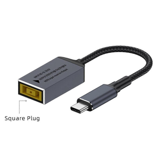 Καλώδιο μετατροπέα φόρτισης USB-C σε DC Square Jack 100W συμβατό με Lenovo, καλώδιο σύνδε 1