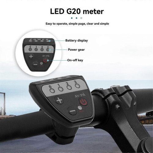 Electric Bicycle 36V 48V LED G20 Meter Control Panel Display with 5 Pin Waterproof Plug Connector for Ebike 2