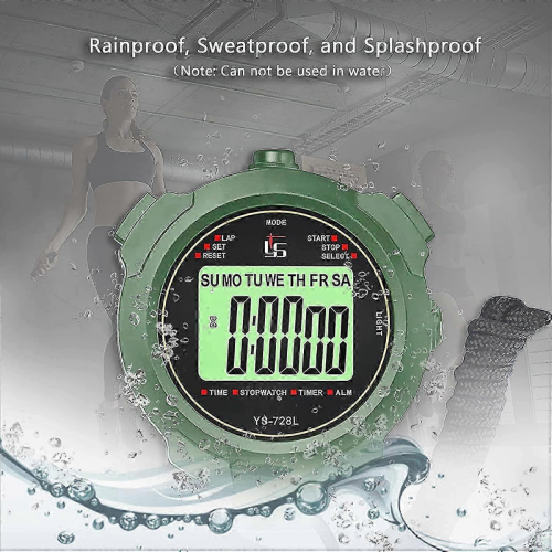 Professional 2-Memory Stopwatch with Mute and Backlight Function for Sports Training, Handheld Digital Timer 1