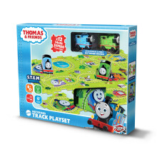 Thomas the Tank Engine Train Set with 12 Tiles & Motorised Vehicle, ages 3+
