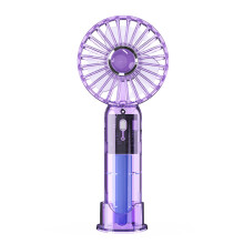 (purple, 170*72*40mm) CXINLky Mini USB Ventilator transparent wiederaufladbar tragbar Handventilator Outdoor