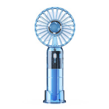 (blue, 170*72*40mm) CXINLky Mini USB Ventilator transparent wiederaufladbar tragbar Handventilator Outdoor