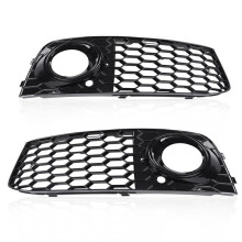 Black Car Front Fog Light Mesh Grille Cover for A4 B8 2009 2010 2011 2012 Fog Lamp Honeycomb Grille Cover