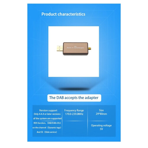 European Universal High Sensitivity Car DAB+ and Plug &  USB Connection for Android Multimedia System 2