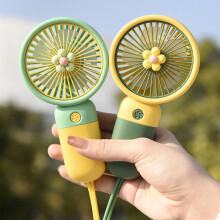 (Deep green small flower) CXINLky Cartoon USB Handventilator Obst-Design mit Handy-Ständer Geschenk tragbar