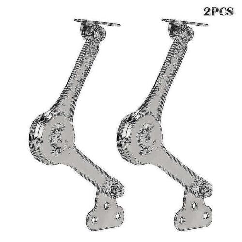 Heavy Duty Soft Close Lid Hinges 2 Pack, Folding Cabinet Hinge with Stay Bracket Keep Open Support 1