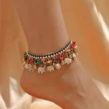 Bohemian Style Beaded Elephant Anklet