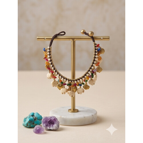 Bohemian Style Beaded Elephant Anklet 1