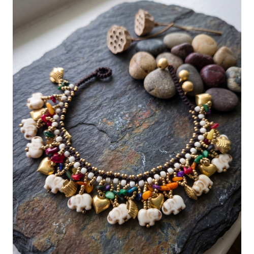 Bohemian Style Beaded Elephant Anklet 2