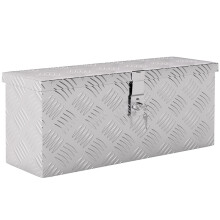 Aufbewahrungsbox aus Aluminium mit Schloss und Schlüsseln, Werkzeugkoffer