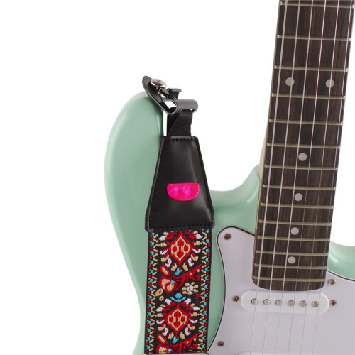 Axelremmar för Akustisk Gitarr, Broderade Axelremmar för Akustisk Gitarr, Elgitarr, Tillbehör Till Gitarr, Röd 2