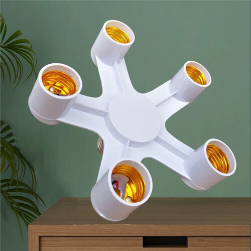 E27 Base Socket Splitter LED Bulb Lamp Holder 5in1 LED Lamp Socket Light Bulb Adapter Holder 2