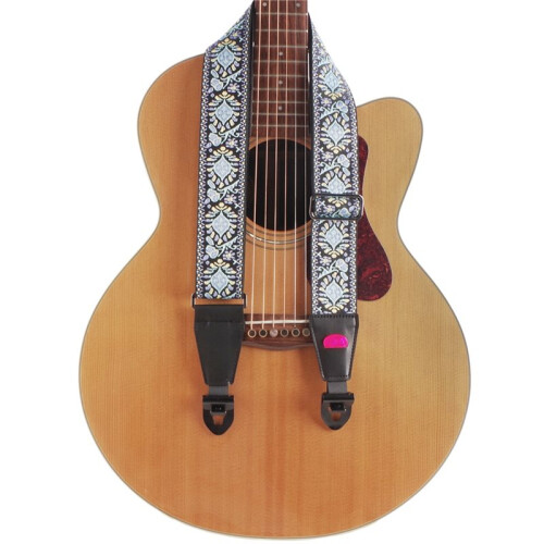 Axelremmar för Akustisk Gitarr, Broderade Axelremmar för Akustisk Gitarr, Elgitarrtillbehör, Blå