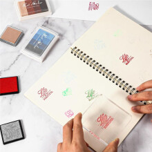22-Teiliges Bastelstempel-Set mit Acryl-Stempelblöcken, Silikonstempeln und Bunten Stempelkissen für DIY-Scrapbooking