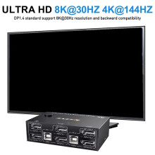KCEVE 8K Dual Monitor KVM , 1.4 KVM 2 Monitors 2 Computers 8K 30Hz 4K 144Hz with 4 USB