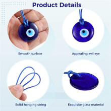 50 PCS Turkish Evil-Eye Pendants, Evil-Eye Glass Beads Hanging Decor Car Mirror Hanging Accessories