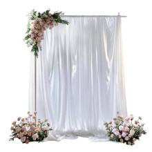 10FT White Backdrop Curtain Photo Stage Backdrop 2 Panels Curtains Drapes
