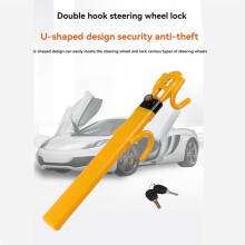 Steering Wheel Lock Anti-Theft Device Wheel Lock Retractable Double Hooks Car Lock with 2 Keys for Car Security