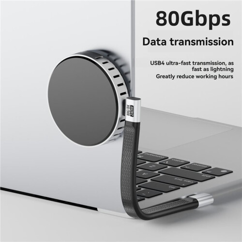Dual- Side-Bending Type-C Flexible Cable USB4 High-Speed Transmission 240W Fast Charging PD3.1 8K Data Cable 1