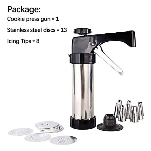 Stainless Steel Cookie DecorativeGun Biscuit Hand Pressing Machine Household DIY Baking Tool Kitchen Accessories 2