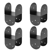4 Pcs 4x4Post Caps Bracket,Top Tie Bracket for Connecting Post to ,Black Used for Pergolas, Log Cabins,Truss Frames