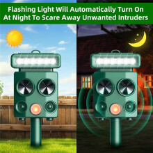 2PCS Ultrasonic Animal Repellent Outdoor Solar Animal Repeller with Motion Detection,Deer Deterrent Device for Yard
