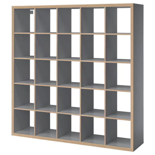 KALLAX 25-Cube Unit 182x182cm - grey/wood effect