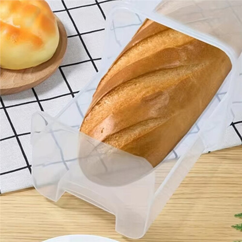 Bread Loaf Container Clear Airtight Bread Box with Lid Sandwich Bread Holder Kitchen Pasta Multigrain Toast Storage 2pc 2