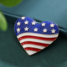 (Love version) USA Flag Lapel Pin - 4th of July Brooch for Clothes & Hats