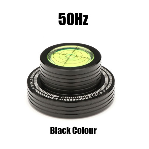 Vinyl Clamp LP Disc Stabilizer 50Hz Record Weight Stabilizer with Turntable Level and Strobe Scale for Phonograp Black 1