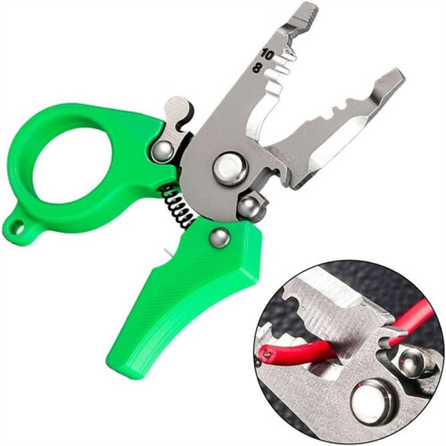 Professional Spring-Loaded Wire Stripper Crimper Tool with Electrical Cutter for Terminal Crimping Trimming Home DIY Use