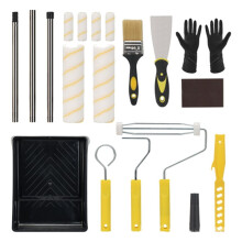 Kit Completo de Rolo de Pintura, PCS com Cabo de Extensão, Pincéis e Bandeja para Projetos DIY e Profissionais