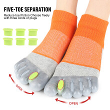 (Grey Orange, One Size) Bunion Socks for Pain Relief - Men & Women