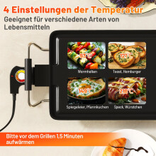 Teppanyaki-grill 1800 W, non-stick, justerbar temperatur, 100 cm