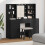 VidaXL vidaXL Dressing Table Set with Drawer 3 pcs Black Oak Engineered Wood 1