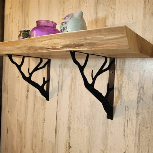 1set Metal Shelf Bracket with Branch-Inspired Design, Ideal for Decorative and Practical Kitchen Shelving 1