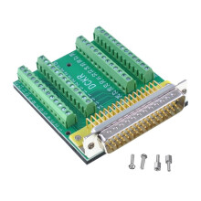 DB50 Connector,Male D-SUB Header to 50-Pin Port Terminal Adapter Breakout Board No Soldering Needed,with Nuts