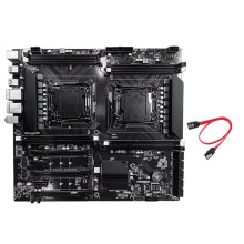 Carte Mère Double Socket X99 + Câble LGA2011-3, Compatible avec 8 Barrettes de RAM DDR3, Deux Ethernet, Compatible avec les Processeurs E5