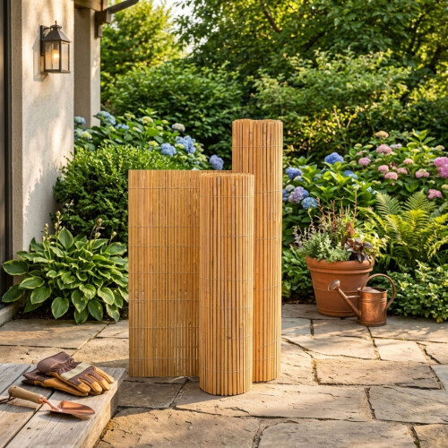 1M Natural Bamboo Slat Screening Garden Fence Roll 2