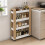 (Oak & White) Slim 4-Tier Rolling Storage Trolley Cart 3