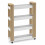 (Oak & White) Slim 4-Tier Rolling Storage Trolley Cart 6