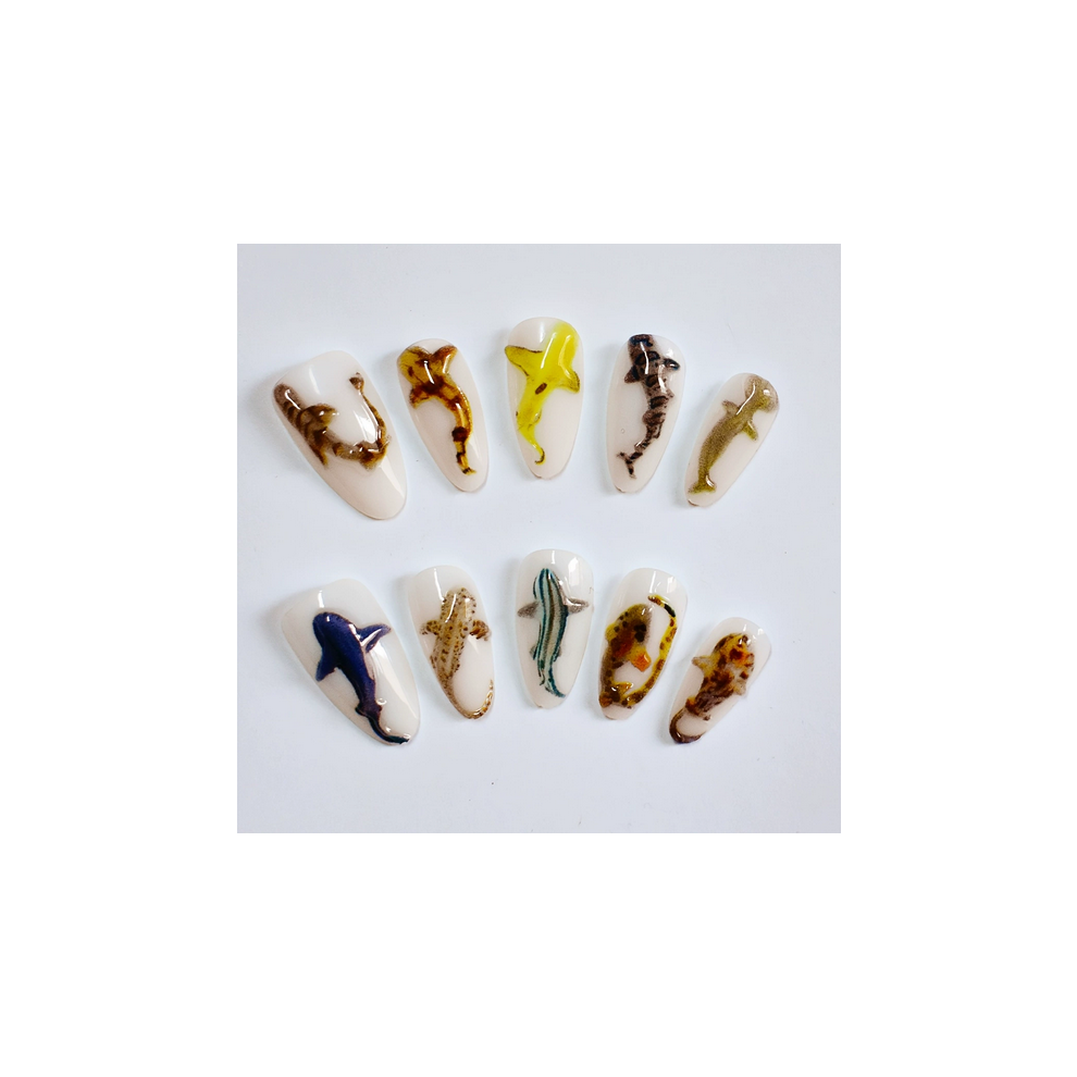 Phui-Pet-Supplies (Xs) Fish Decor Fake Nails - Natural & Unbreakable