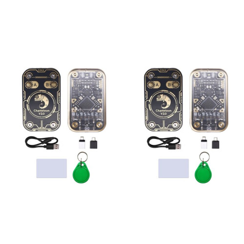 2X Chameleon V2.0 RFID  Chip Reader Emulator+UID Keychain/CUID Card 125K 13.56M Card Decode NFC Duplicator