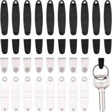 Conectores de Chaveiro de Plástico de 100pcs com Clips de Snap, 50 e 50 Clips de Cintura de Mini Badge Preto