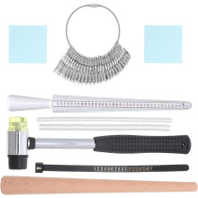 Ferramentas de reparação de anel Kit de reparação de jóias Martelo mandrel de medidor de dedo para tamanho e medição do anel