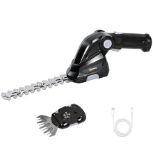 Tagliasiepi e tagliaarbusti a batteria 2 in 1, con batterie ricaricabili e doppia lama.